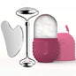 3 in 1 Ice Face Roller Facial Skincare Ice Roller Set, Stainless Steel Facial Roller Gua Sha Face Tool Face Massage Roller Mold Cube