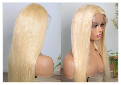 Ultra Full Honey Blonde Wig – 250% Density, 13x6 Lace, Straight Human Hair