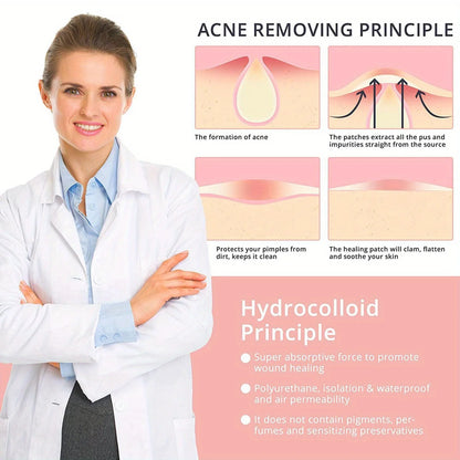 72pcs Acne Patch – Redness Repair & Pore Cleansing Stickers for Clear, Smooth Skin