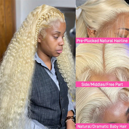 613 Blonde Deep Wave HD Lace Front Wig – 13x6 Frontal, 220% Density