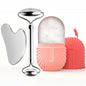 3 in 1 Ice Face Roller Facial Skincare Ice Roller Set, Stainless Steel Facial Roller Gua Sha Face Tool Face Massage Roller Mold Cube