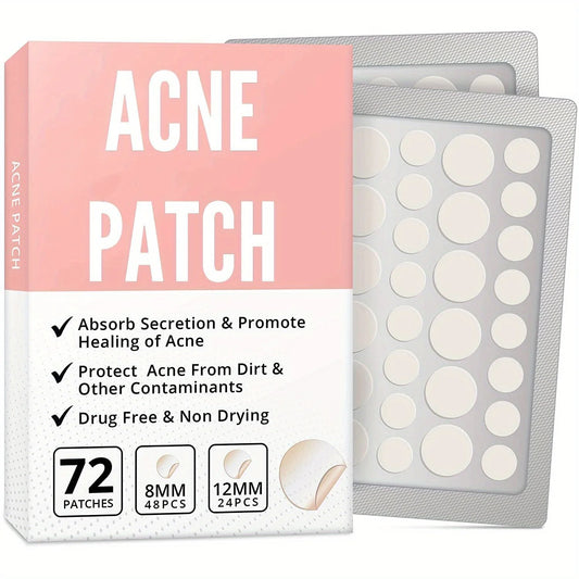 72pcs Acne Patch – Redness Repair & Pore Cleansing Stickers for Clear, Smooth Skin
