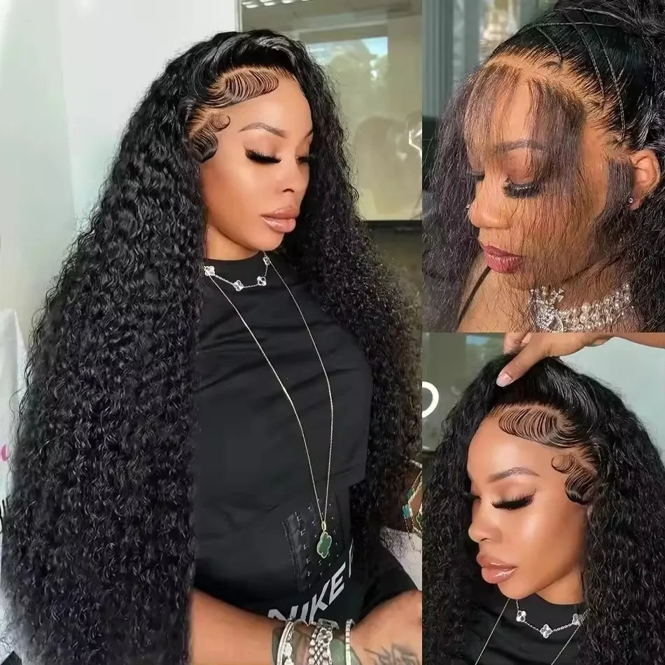 30 40 Inch Deep Wave 13x6 13x4 HD Lace Front Human Hair Wigs Curly 360 HD Transparent Lace Frontal Brazilian Wig For Black Women