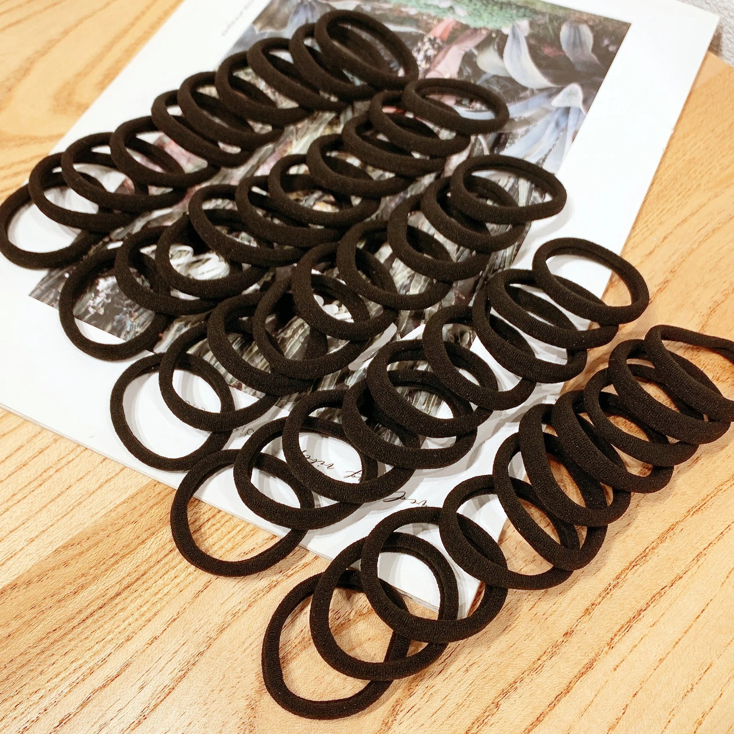50/100pcs Black Hair Bands – High Elastic Hair Ties for Women & Girls`