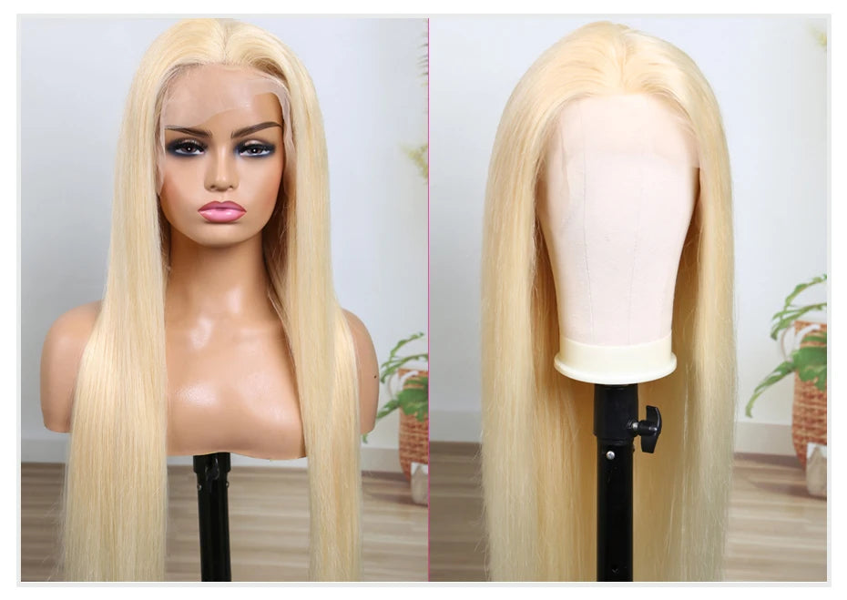 Ultra Full Honey Blonde Wig – 250% Density, 13x6 Lace, Straight Human Hair