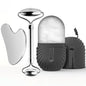 3 in 1 Ice Face Roller Facial Skincare Ice Roller Set, Stainless Steel Facial Roller Gua Sha Face Tool Face Massage Roller Mold Cube