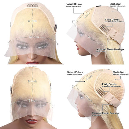 613 Blonde Deep Wave HD Lace Front Wig – 13x6 Frontal, 220% Density