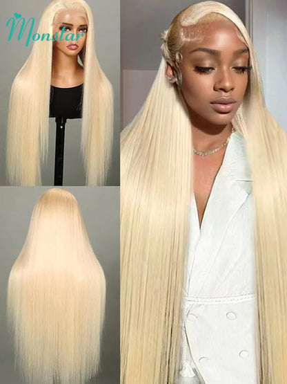Ultra Full Honey Blonde Wig – 250% Density, 13x6 Lace, Straight Human Hair