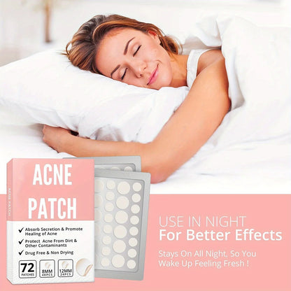 72pcs Acne Patch – Redness Repair & Pore Cleansing Stickers for Clear, Smooth Skin
