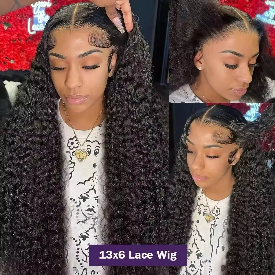 30 40 Inch Deep Wave 13x6 13x4 HD Lace Front Human Hair Wigs Curly 360 HD Transparent Lace Frontal Brazilian Wig For Black Women